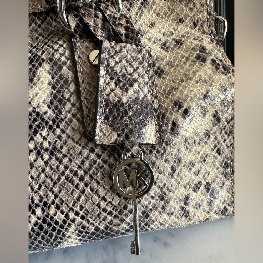 MICHAEL Michael Kors - Python Snake Embossed Medium Hamilton Tote - Picture 7 of 11